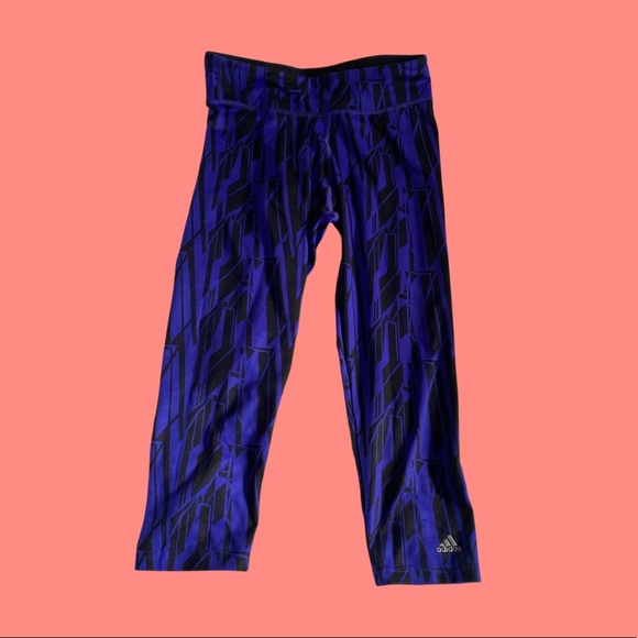 adidas Pants - ADIDAS BLUE CLIMALITE 3/4 LENGTH LEGGINGS - Size XS